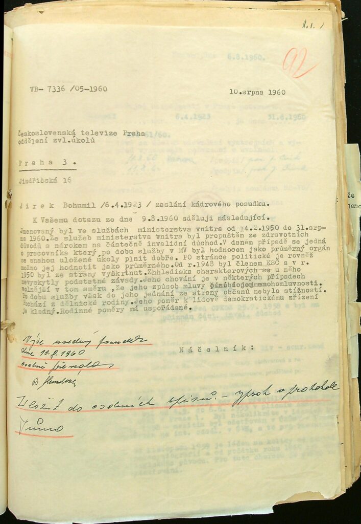 Jírek Čt Kádrový Posudek