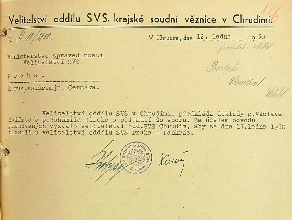 Jírek Doklad O Přijmutí Ke Svs