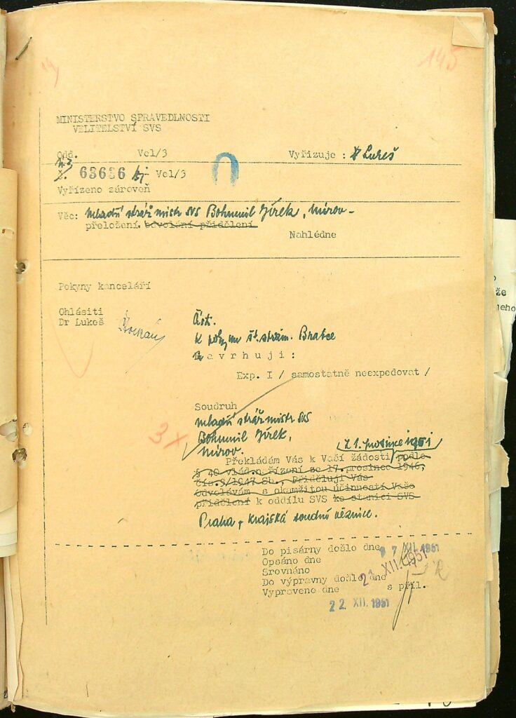 Jírek Přeložení Z Oddílu Svs Mírov K Oddílu Svs Praha (1)