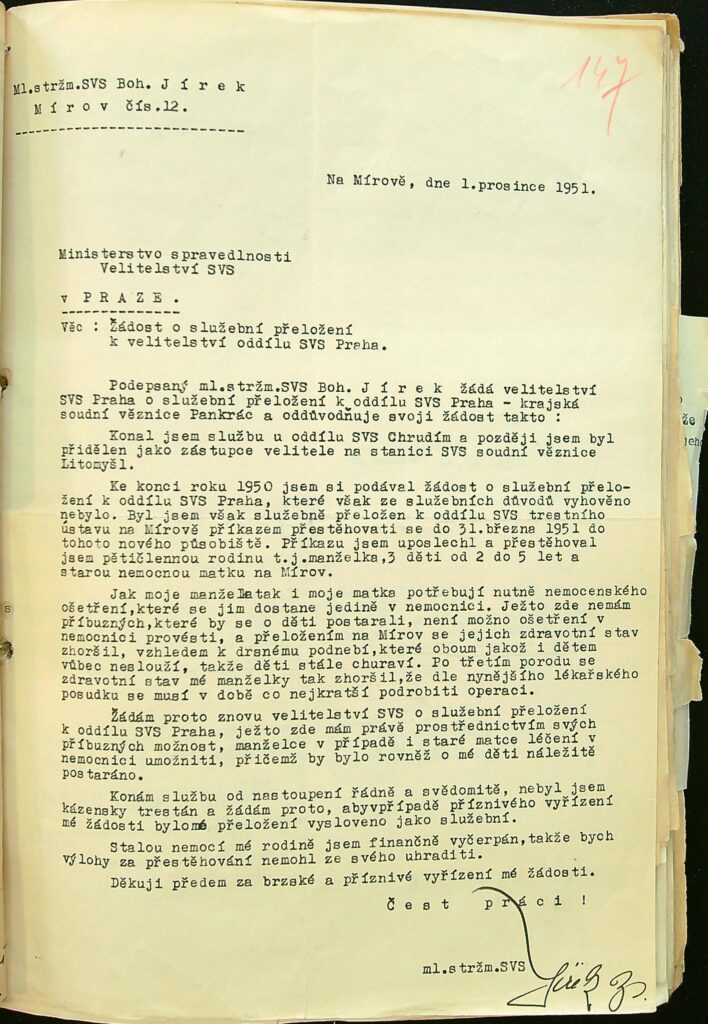 Jírek Přeložení Z Oddílu Svs Mírov K Oddílu Svs Praha (4)