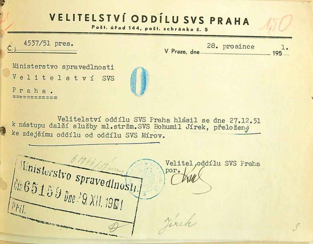 Jírek Přeložení Z Oddílu Svs Mírov K Oddílu Svs Praha (5)