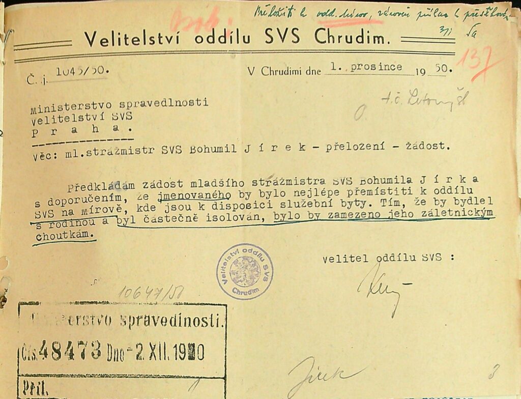 Jírek Žádost O Přeložení K Svs Mírov