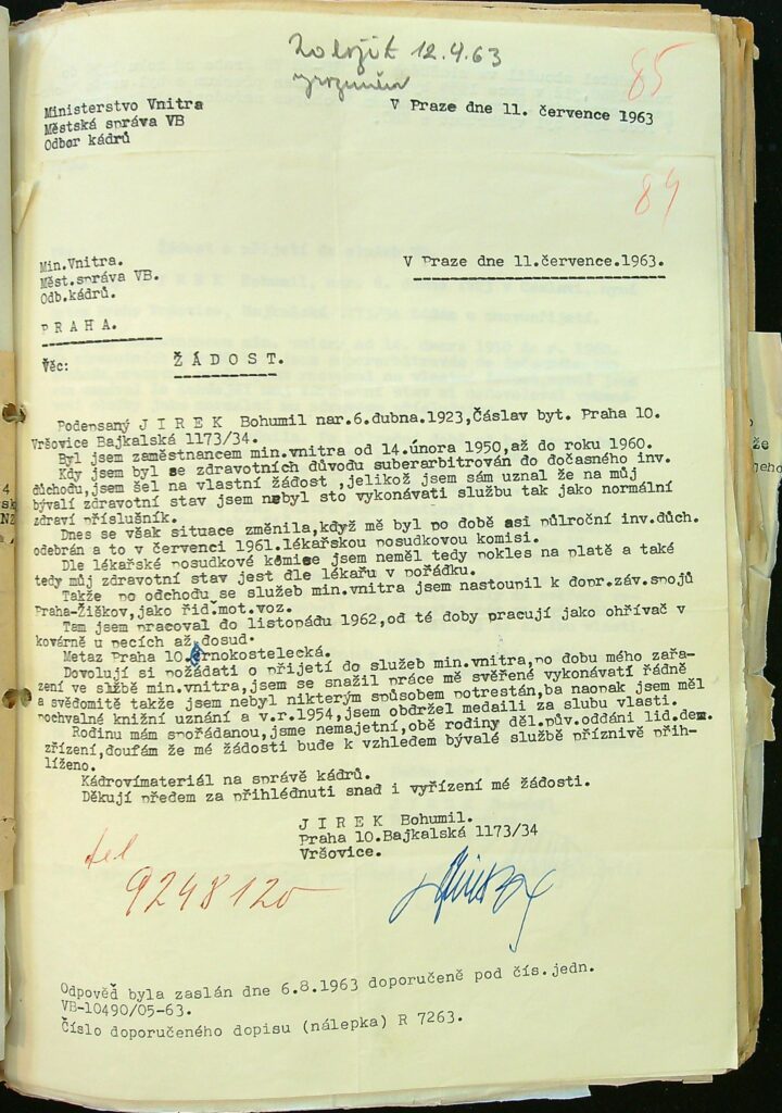 Jírek Žádost O Přijetí Do Služeb Mv