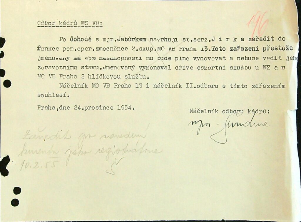 Jírek Zařazení Do Funkce Pom. Oper. Zmocněnce