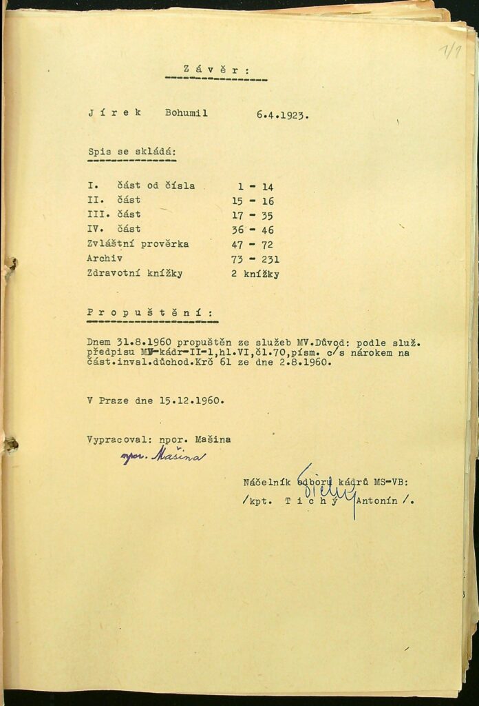 Jírek Závěr A Obsah Spisu