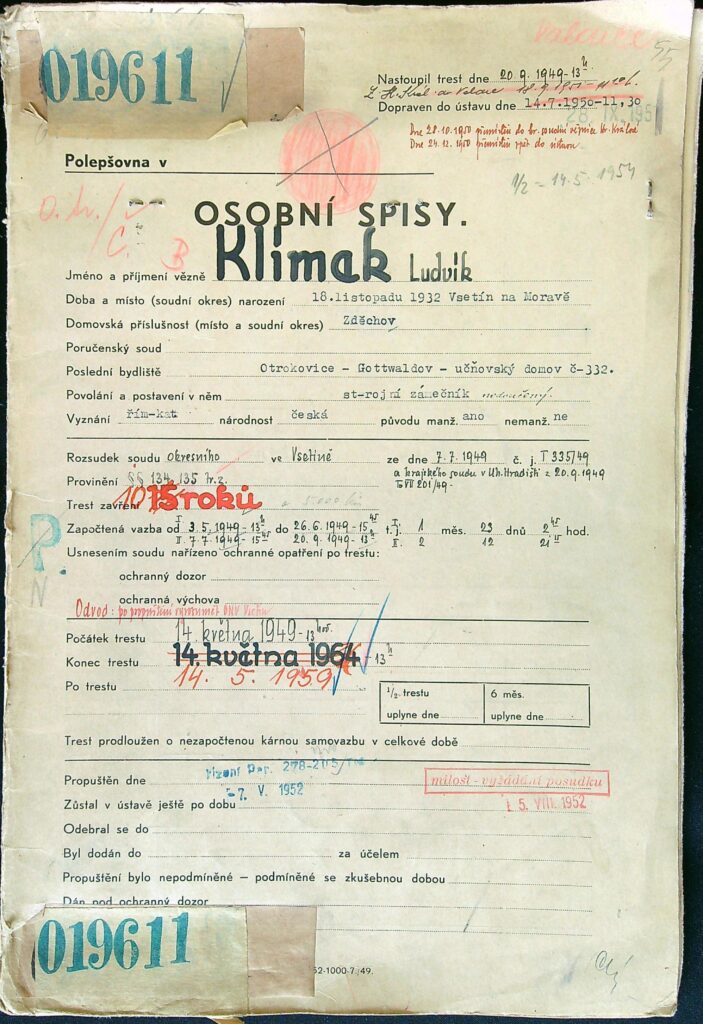 Klímek Osobní Vězeňský Spis (1)