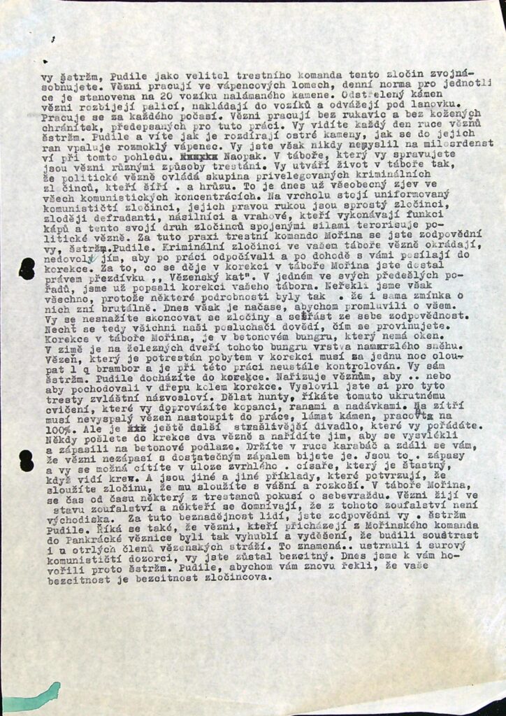Svobodná Evropa - zachycená relace ze dne 2.12. 1952 - My to víme, s.3