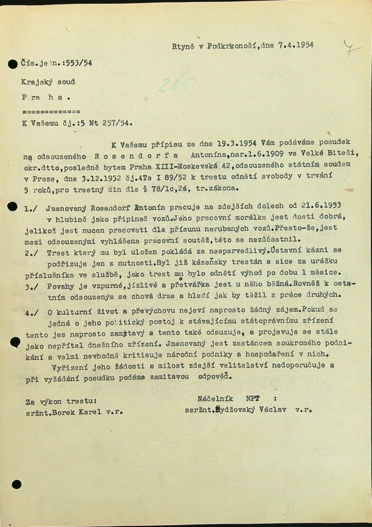 Rosendorf Osobní Vězeňský Spis (14)