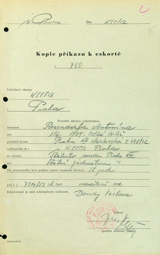 Rosendorf Osobní Vězeňský Spis (27)