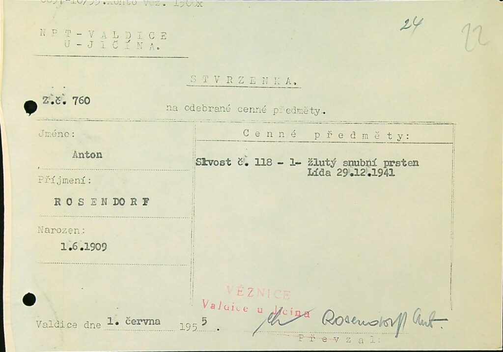 Rosendorf Osobní Vězeňský Spis (36)