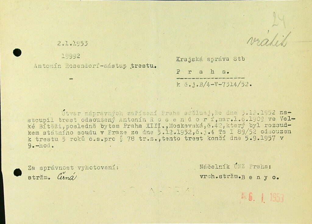 Rosendorf Osobní Vězeňský Spis (38)