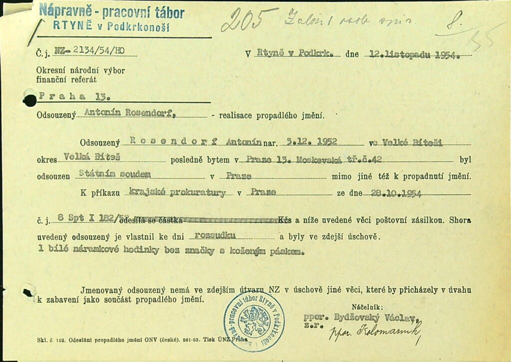 Rosendorf Osobní Vězeňský Spis (55)