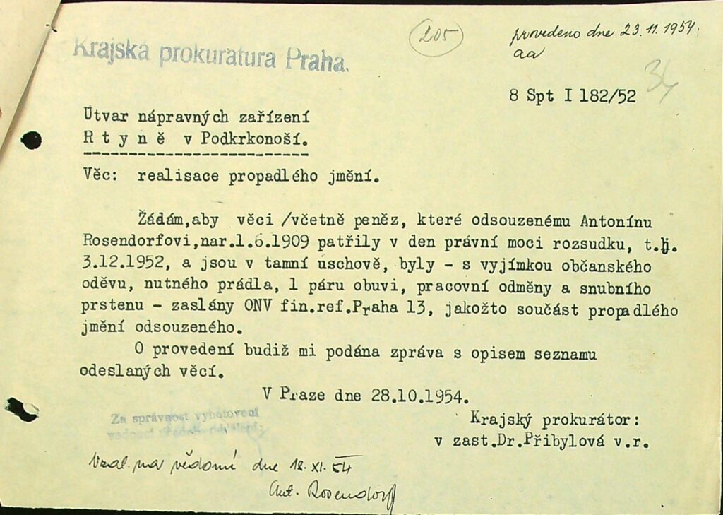 Rosendorf Osobní Vězeňský Spis (56)