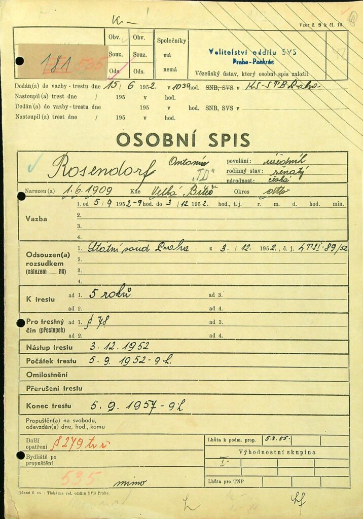 Rosendorf Osobní Vězeňský Spis (67)