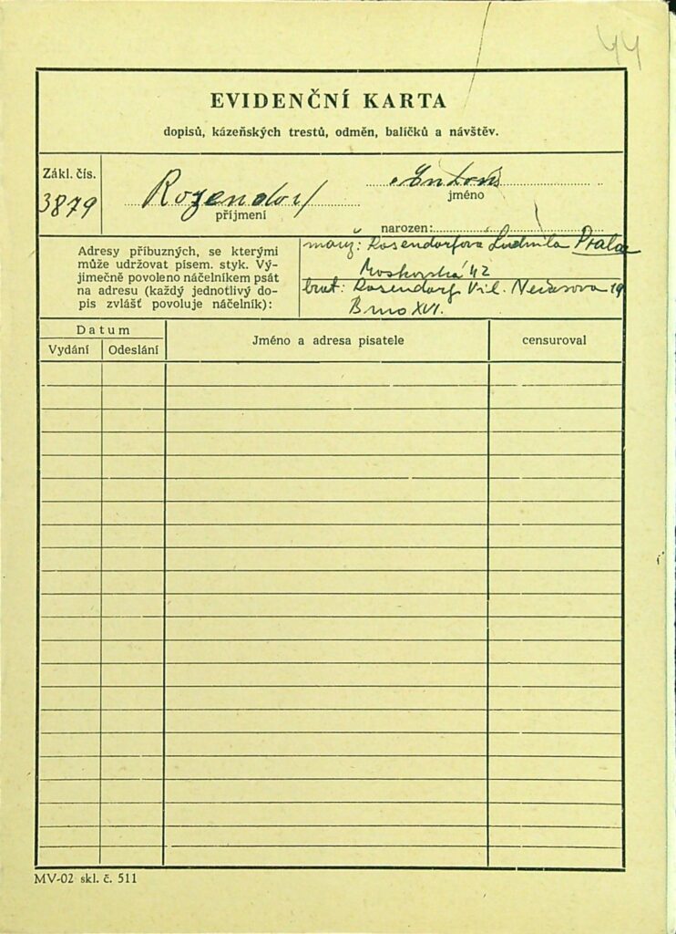 Rosendorf Osobní Vězeňský Spis (71)