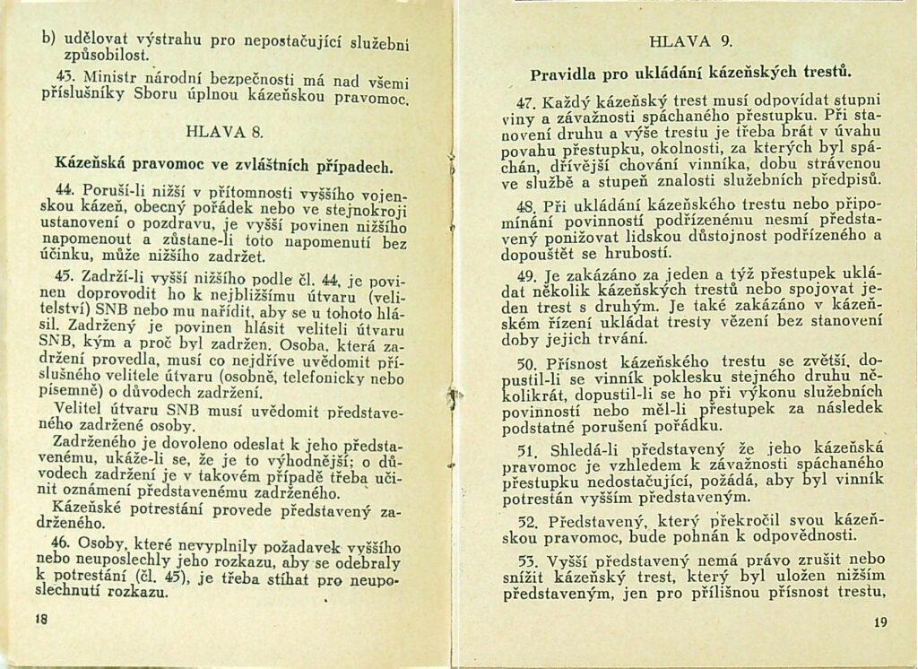 Kázeňský řád Snb Mnb 1950 (11)