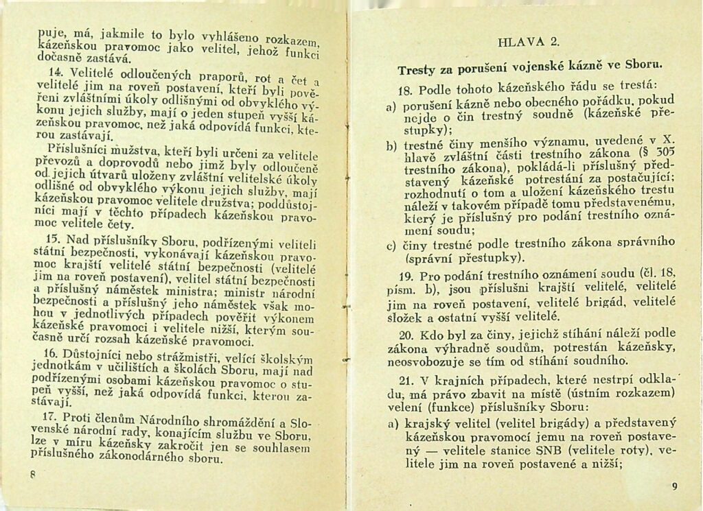 Kázeňský řád Snb Mnb 1950 (6)