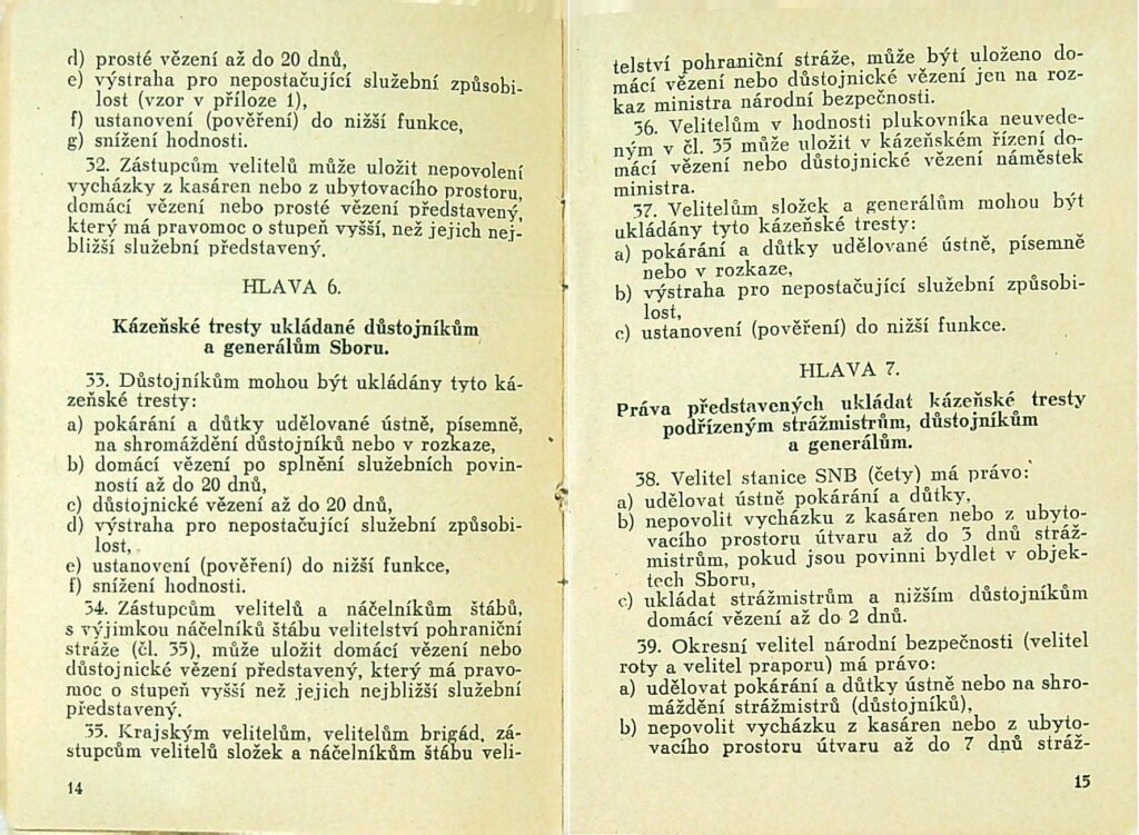 Kázeňský řád Snb Mnb 1950 (9)