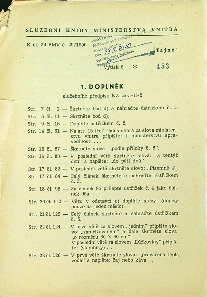 Řád Pro Npt Mv 1955 Doplňky (1)