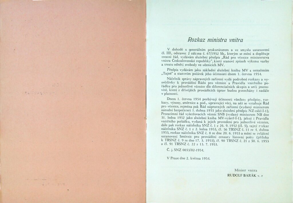 Řád Pro Věznice Mv 1954 (2)