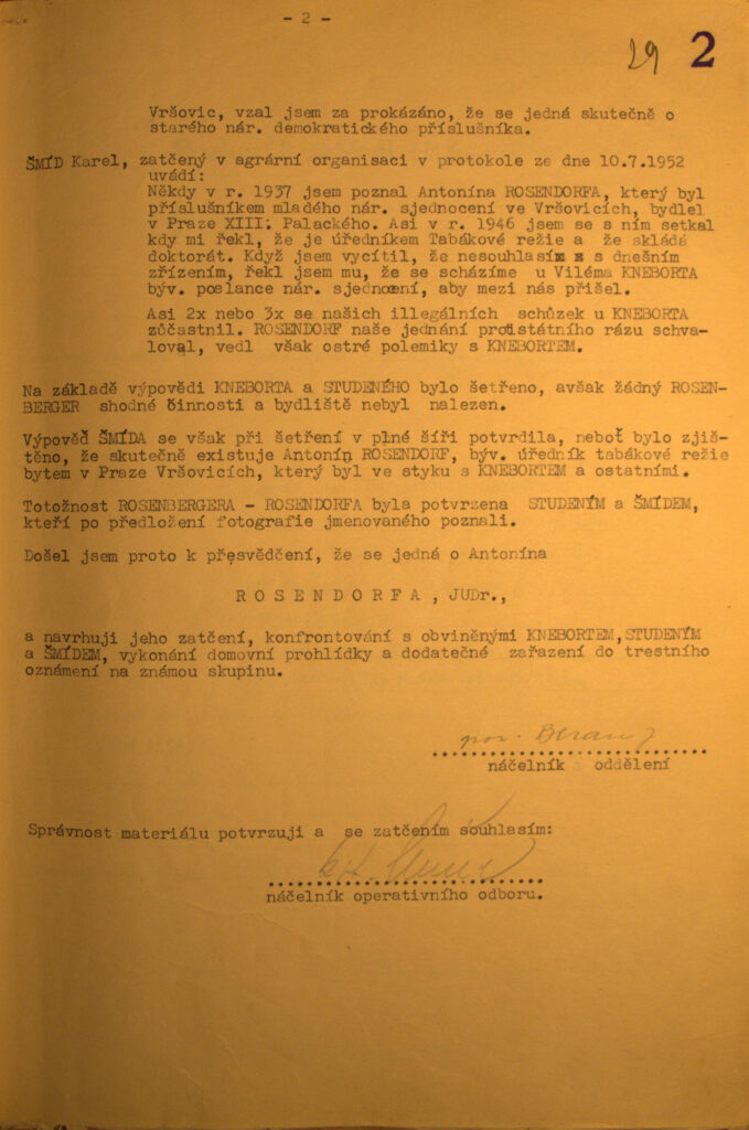 Rosendorf Osobní Spis Návrh Na Zatčení S.2
