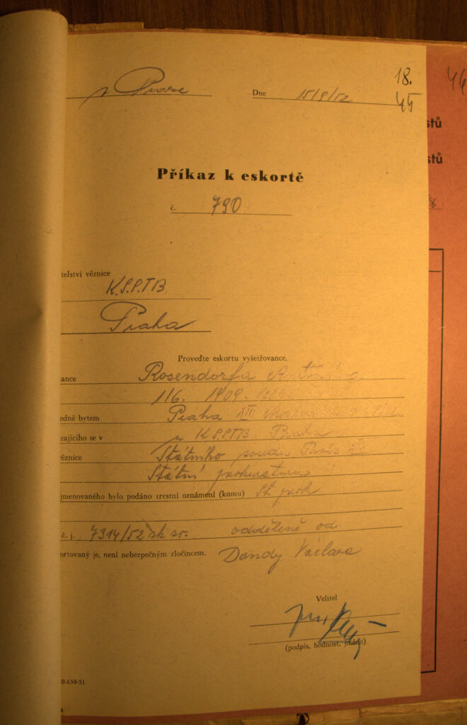 Rosendorf Osobní Spis Příkaz K Eskortě S.1