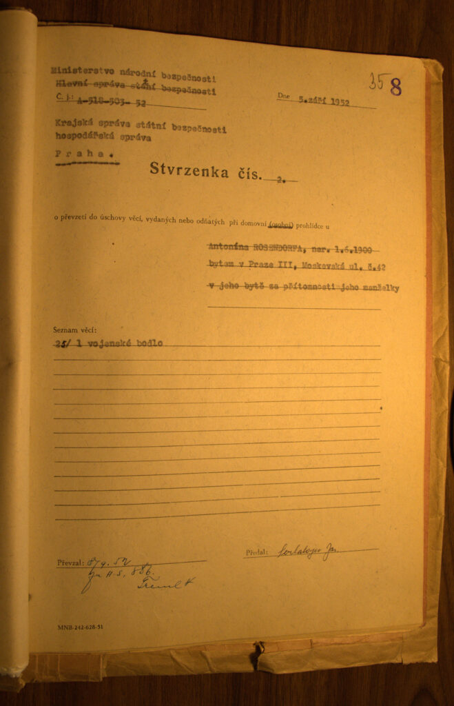 Rosendorf Osobní Spis Stvrzenka č.2