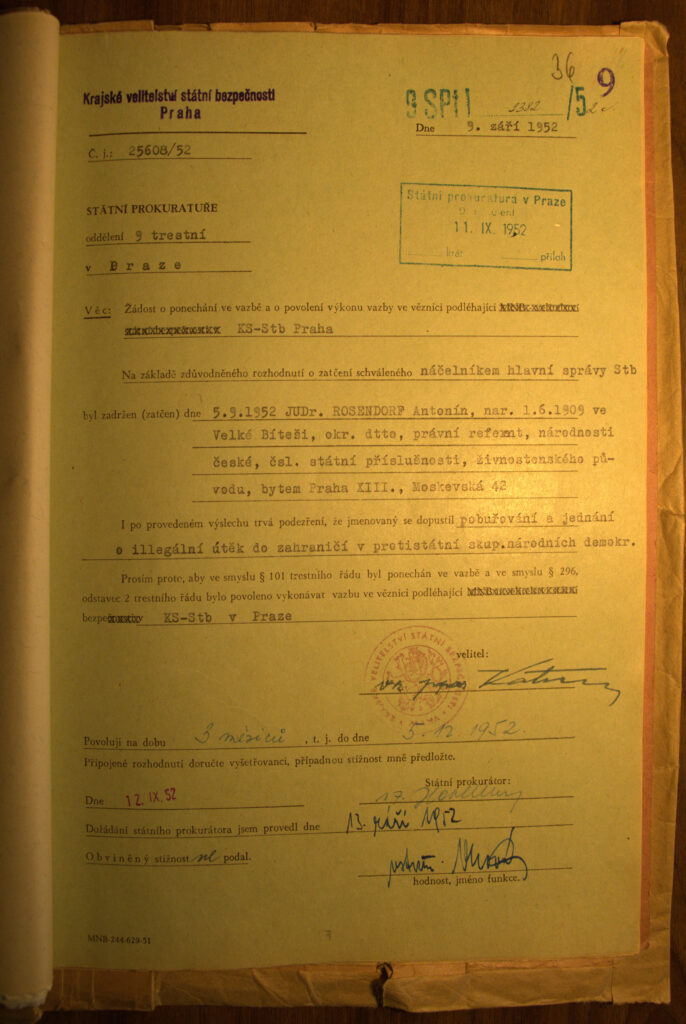Rosendorf Osobní Spis Žádost O Ponechání Ve Vazbě