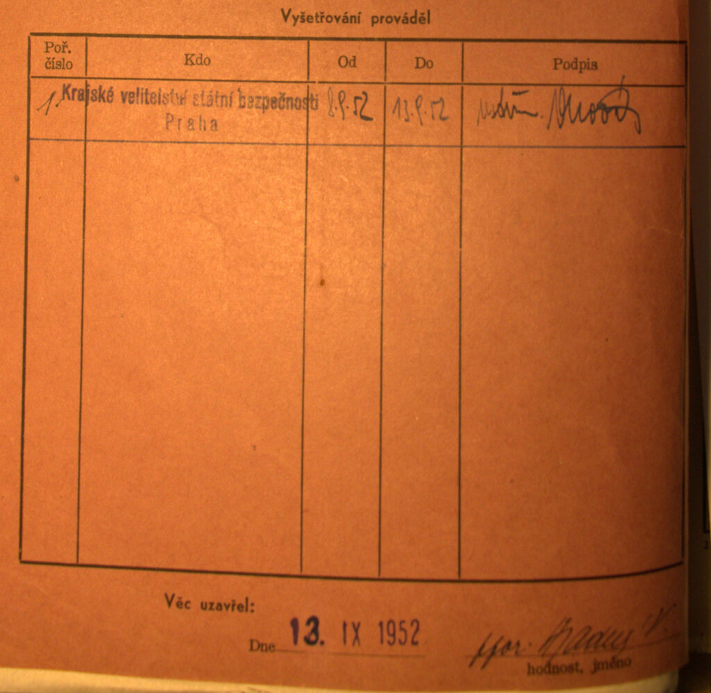 Rosendorf Osobní Spis Vyšetřovatel