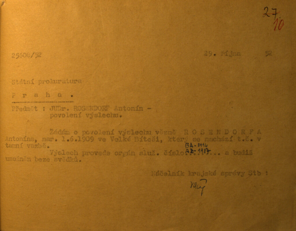 Rosendorf Povolení Výslechu č.2