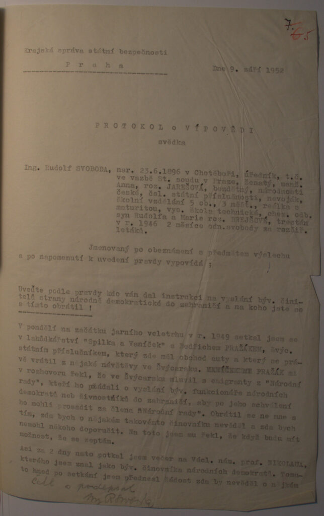 Rosendorf Protokol O Výpovědi S.1