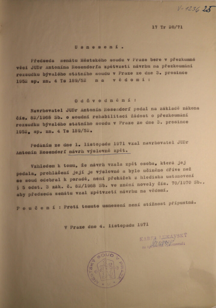 Rosendorf Usnesení A Odůvodnění