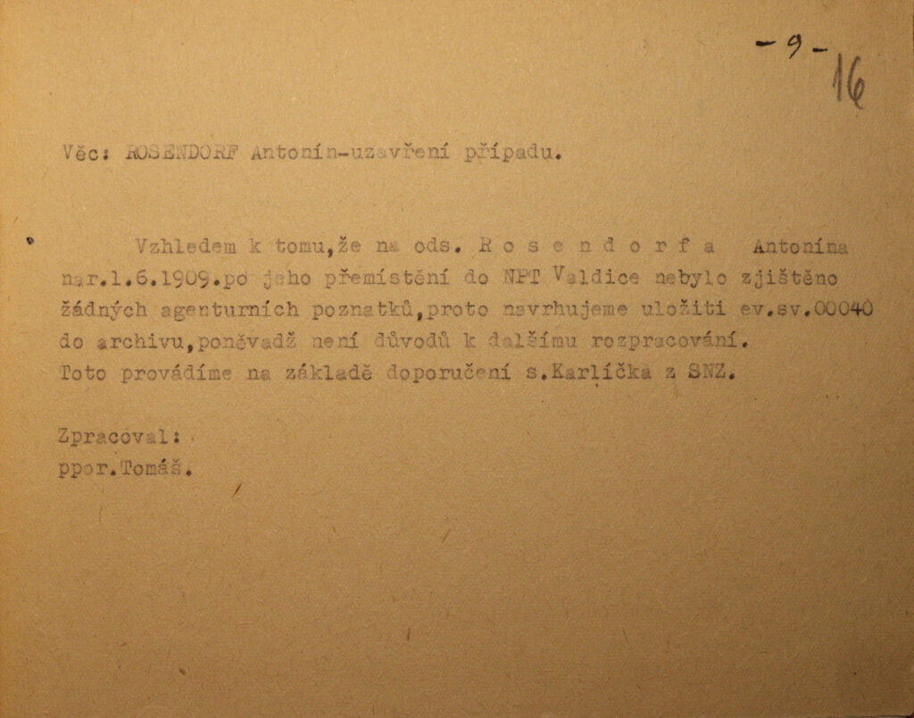 Rosendorf Uzavření Případu