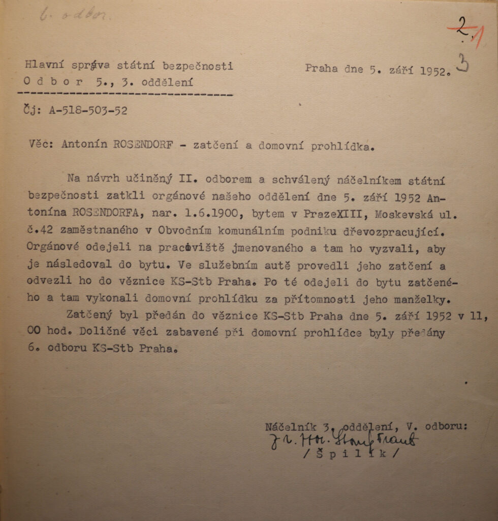 Rosendorf Zatčení A Domovní Prohlídka