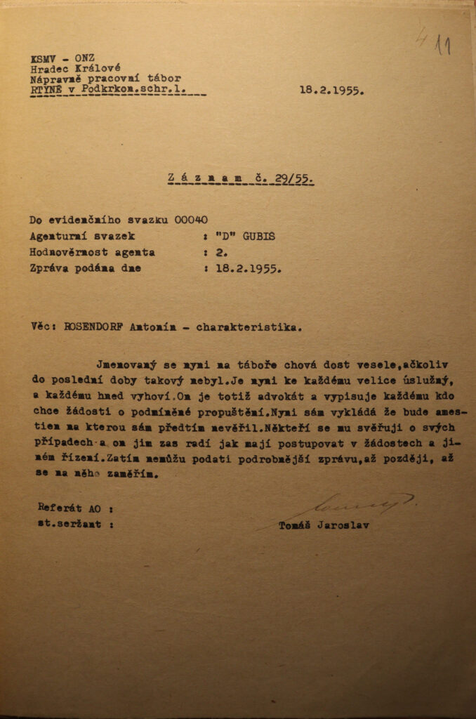 Rosendorf Záznam č.29 55