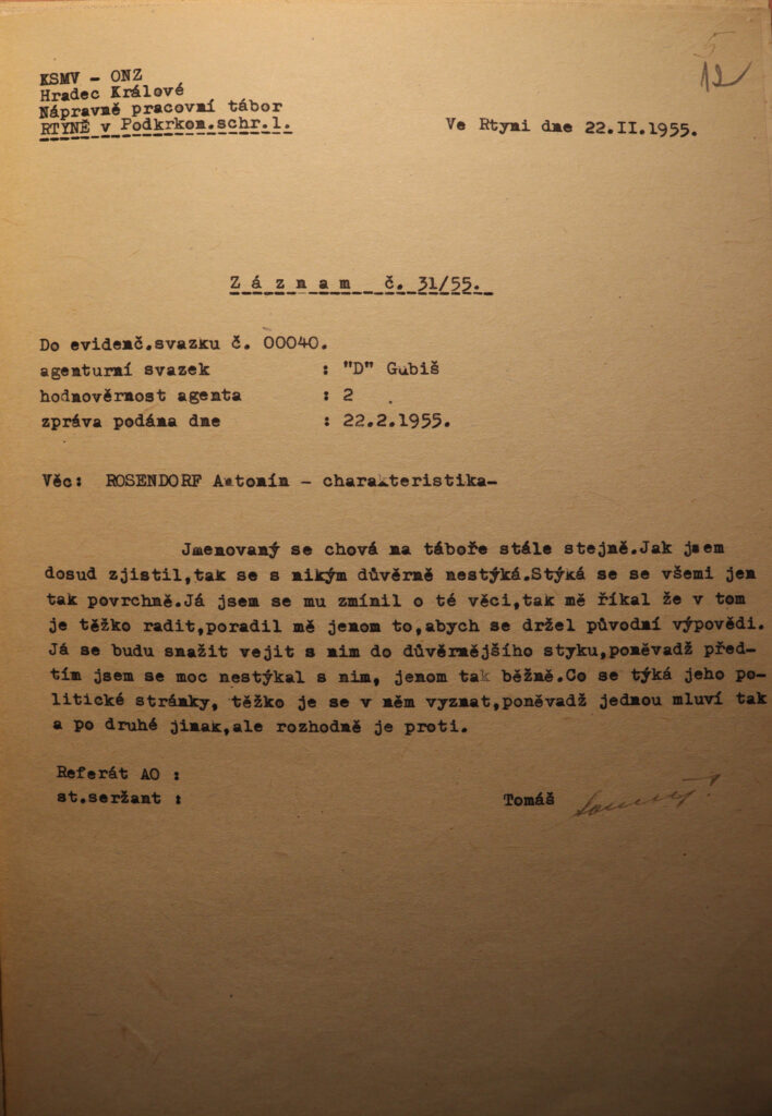 Rosendorf Záznam č.31 55