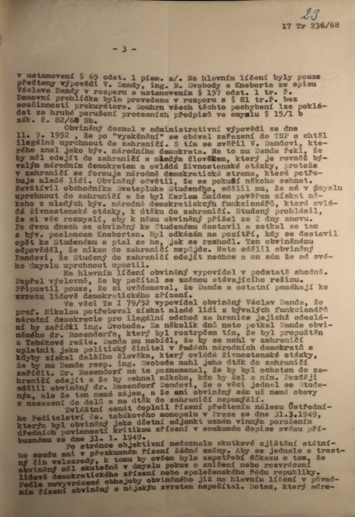 Rosendorf Zrušení Rozsudku A Zproštění Viny S.3