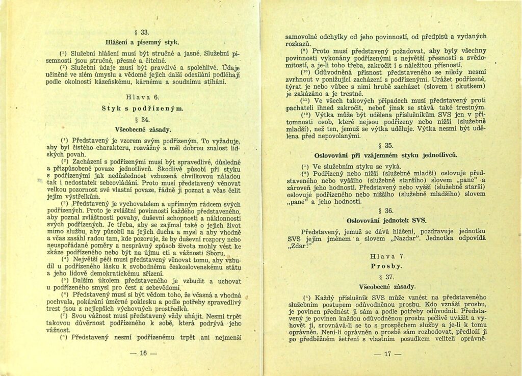 Zatimní Služební řád Svs Díl I., Ii. Ms 1949 (10)