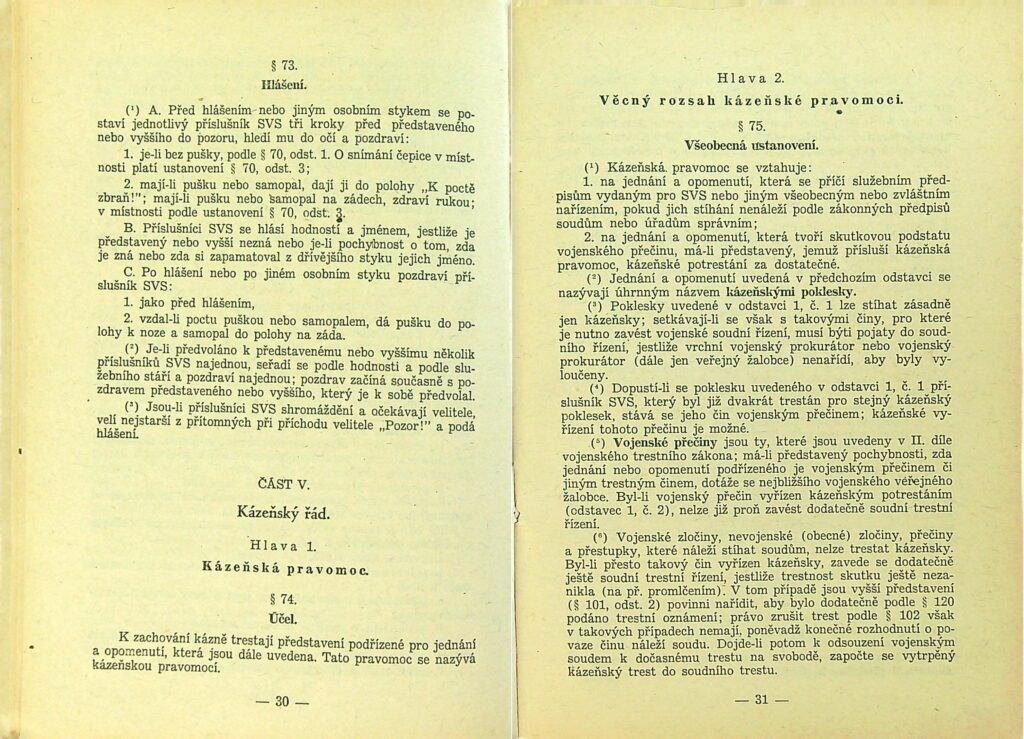 Zatimní Služební řád Svs Díl I., Ii. Ms 1949 (17)