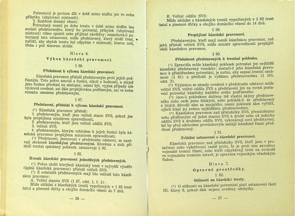 Zatimní Služební řád Svs Díl I., Ii. Ms 1949 (20)