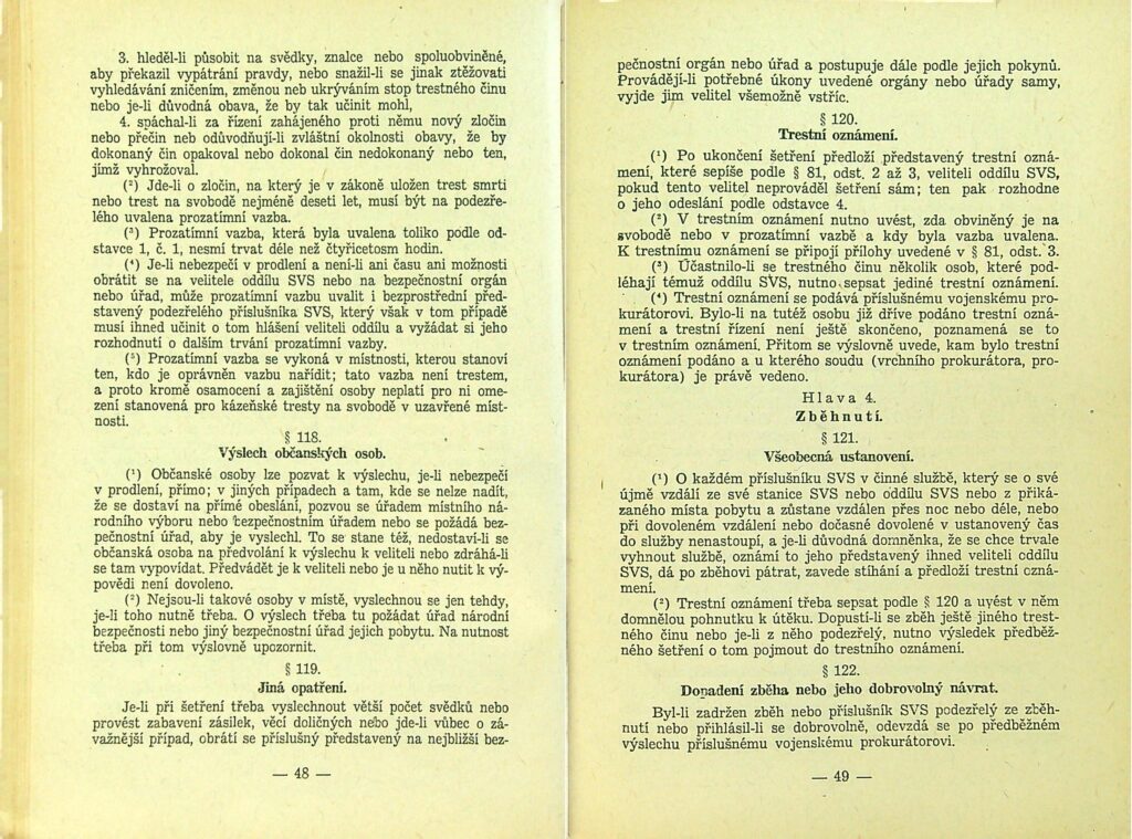 Zatimní Služební řád Svs Díl I., Ii. Ms 1949 (26)
