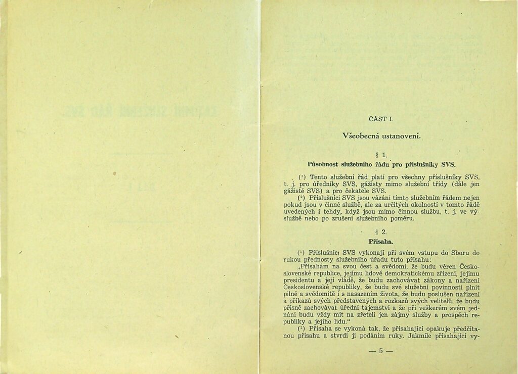 Zatimní Služební řád Svs Díl I., Ii. Ms 1949 (4)