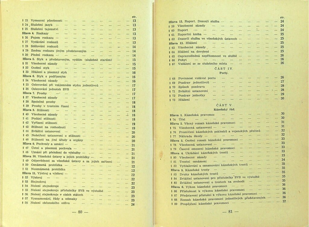 Zatimní Služební řád Svs Díl I., Ii. Ms 1949 (42)