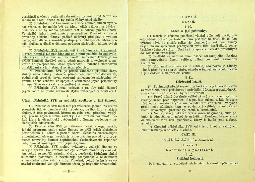 Zatimní Služební řád Svs Díl I., Ii. Ms 1949 (6)