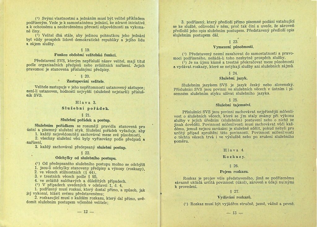 Zatimní Služební řád Svs Díl I., Ii. Ms 1949 (8)