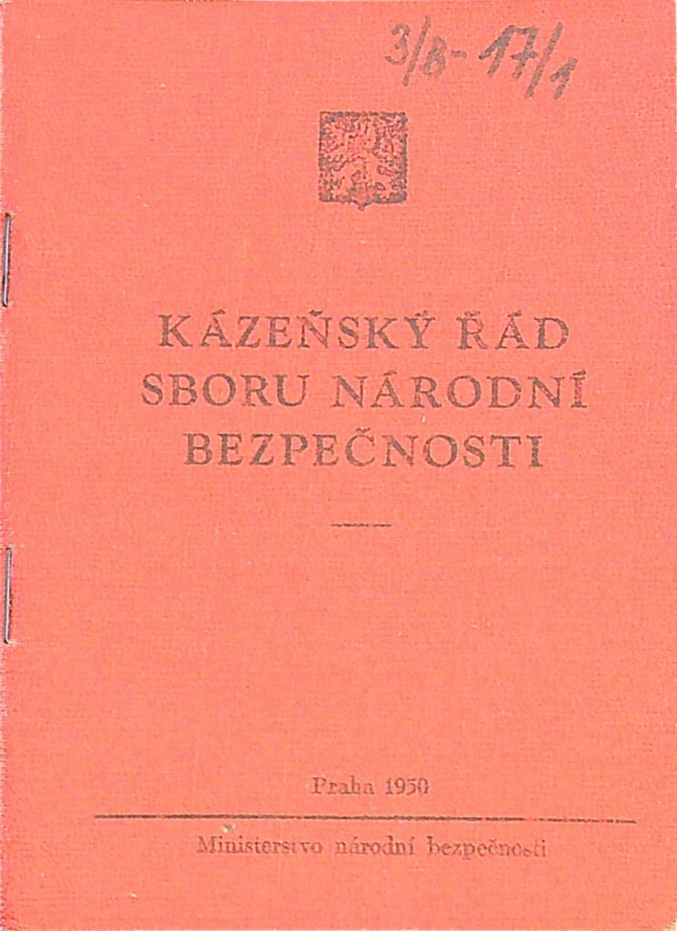 Kázeňský řád Snb Mnb 1950 (1)