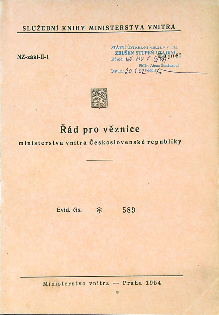 Řád Pro Věznice Mv 1954 (1)