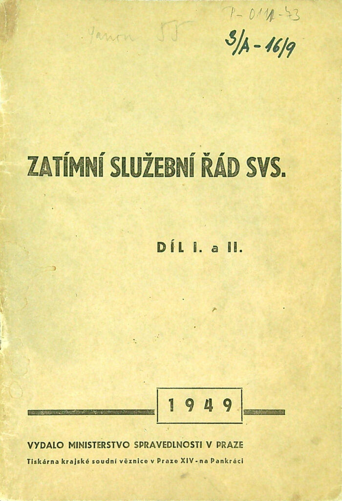 Zatimní Služební řád Svs Díl I., Ii. Ms 1949 (1)